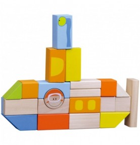Maritime Wooden Building Blocks - 100 Pieces - Overview of Montessori learning set
