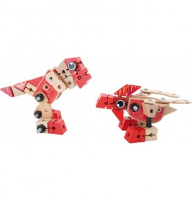 3D Wooden Dinosaur Construction Kit - 60 Pieces - Montessori Educational Toy