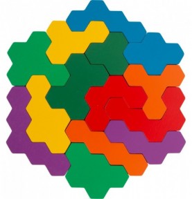 Honeycomb Wooden Hexagon Puzzle Game - Overview of Montessori learning set