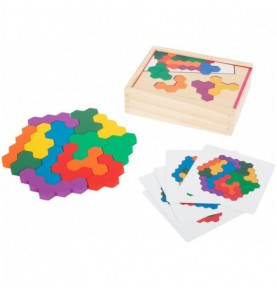 Honeycomb Wooden Hexagon Puzzle Game - Montessori Educational Toy