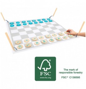 Giant Outdoor Wooden Chess & Draughts Board Game - In-Use Lifestyle View 6