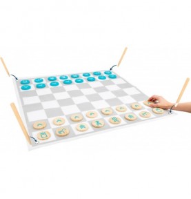 Giant Outdoor Wooden Chess & Draughts Board Game - Overview - Montessori Toy