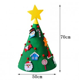 Montessori Felt Christmas Tree with Ornaments - Wooden Educational Toy