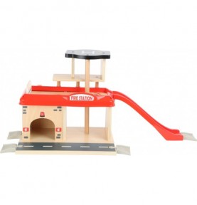 Wooden Fire Station Playset - Small World City - Elements & Play Details