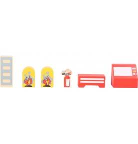 Wooden Fire Station Playset - Small World City - In-Use Lifestyle View 6