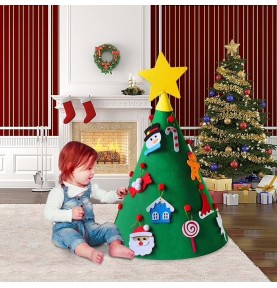 Montessori Felt Christmas Tree with Ornaments - Overview of educational learning set