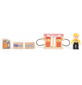Wooden Service Station & Garage - Small World City - In-Use Lifestyle View 6