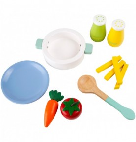 Classic Pink Wooden Play Kitchen & Accessories - Overview - Montessori Toy