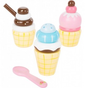 Blue Wooden Ice Cream Stand & Cones Playset - Medium - In-Use Lifestyle View 6