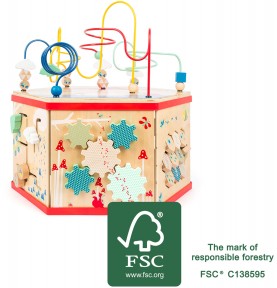 Deluxe Farm Wooden XL Activity Cube & Stool - Product in use view 16