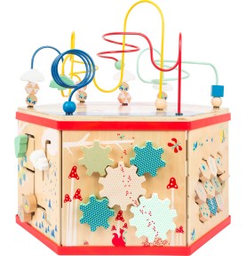 Deluxe Farm Wooden XL Activity Cube & Stool - Detailed view - Montessori toy
