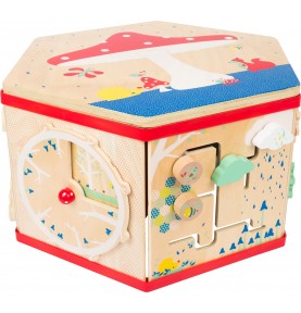 Deluxe Farm Wooden XL Activity Cube & Stool - Sensory learning and motor skills details