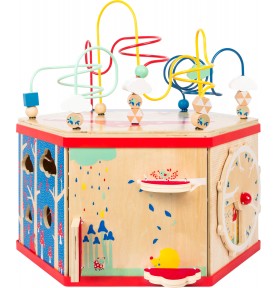 Deluxe Farm Wooden XL Activity Cube & Stool - Product in use view 9