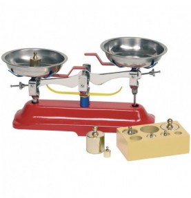 Wooden & Metal Roberval Balance Scale with Weights - Montessori Educational Toy