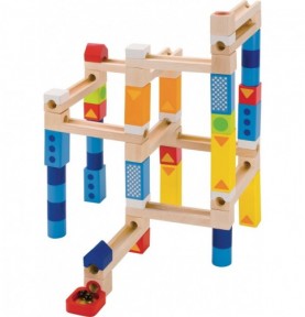 Large Wooden Marble Run & Ball Track - 55 Pieces - Montessori Educational Toy