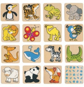 Wooden Animal Memory Matching Game - Montessori Educational Toy
