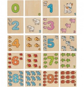 Wooden Animals & Space Symbols Memory Matching Game - View 1