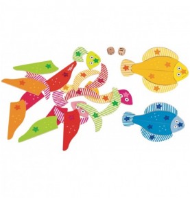 Little Fishes Wooden Dice Puzzle Game - Montessori Educational Toy