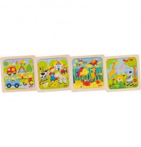 9-Piece Wooden Framed Tray Puzzle - Montessori Educational Toy