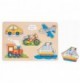 Safari Musical Animals Wooden Sound Peg Puzzle