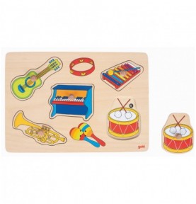 Pastel Musical Animals Wooden Sound Peg Puzzle - View 1