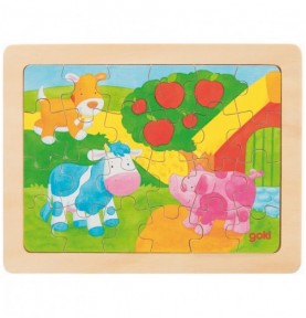 24-Piece Wooden Frame Jigsaw Puzzle - Detailed view - Montessori toy