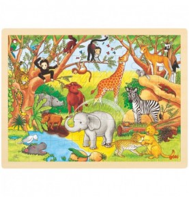 Savanna Animals Wooden Sound Peg Puzzle - View 1