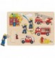 Wooden Firefighters Peg Inset Puzzle