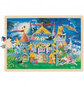192-Piece Wooden Fairy Tale Castle Puzzle - Montessori Educational Toy