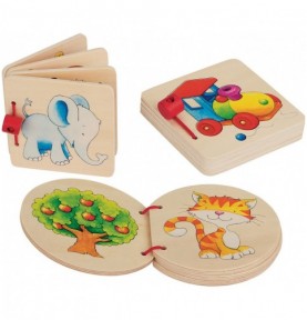 Baby's First Wooden Picture Book - Montessori Educational Toy