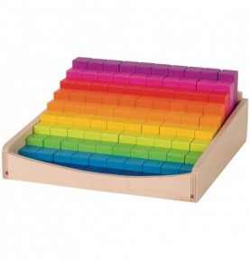 100-Piece Rainbow Wooden Maths Rods Set - Montessori Educational Toy