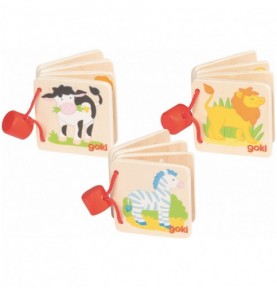 Pocket Mini Wooden Picture Book for Babies - Montessori Educational Toy