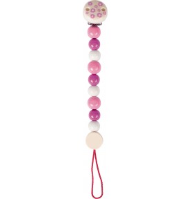 Floral Pink Wooden Dummy Clip - Wooden Montessori Toy