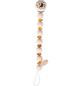 Natural Baltic Amber & Wood Dummy Clip - Montessori Educational Toy