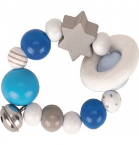 Turquoise Star Wooden & Silicone Teething Rattle - View 1