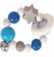 Turquoise Star Wooden & Silicone Teething Rattle
