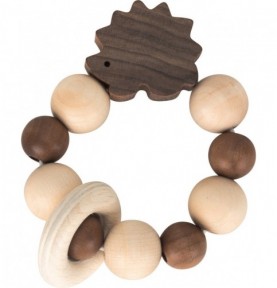 Natural Wooden Hedgehog Grasping Rattle - Montessori Educational Toy