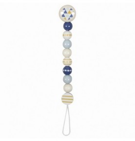 Scandinavian Navy & Mustard Wooden Dummy Clip - Wooden Montessori Toy
