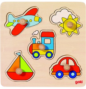 Wooden Knob Inset Puzzle - Goki Basic