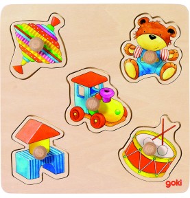Wooden Knob Inset Puzzle - Goki Basic