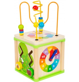 Garden Minibeasts Wooden Sensory Activity Cube - Montessori Wooden Educational Toy