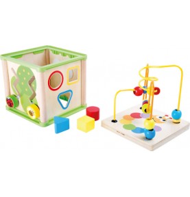 Garden Minibeasts Wooden Sensory Activity Cube - Close-up on Quality & Finish