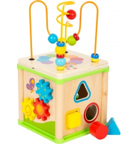Garden Minibeasts Wooden Sensory Activity Cube - Elements & Play Details