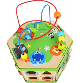Savannah Hexagonal Motor Skills Activity Cube - Wooden Safari - In-Use Lifestyle View 6