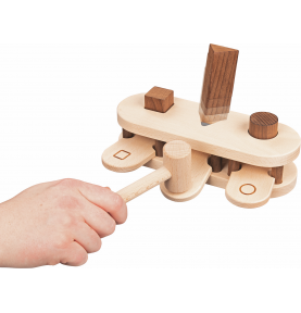 Natural Eco Wooden Pounding Bench with Mallet