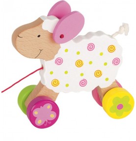 Wooden Pull-Along Sheep Toddler Toy - Montessori Educational Toy
