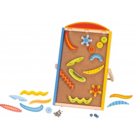 Cork Board Marble Run & Ball Cascade Wall Game - Montessori Wooden Educational Toy