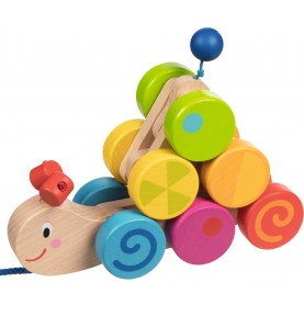 Transformable Wooden Rainbow Caterpillar Pull-Along Toy - Montessori Educational Toy