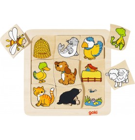 Who Lives Where? Wooden Habitat Puzzle - Montessori Educational Toy