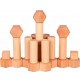 Heirloom Walnut-Oil Finished Wooden Building Blocks - 75 Pieces